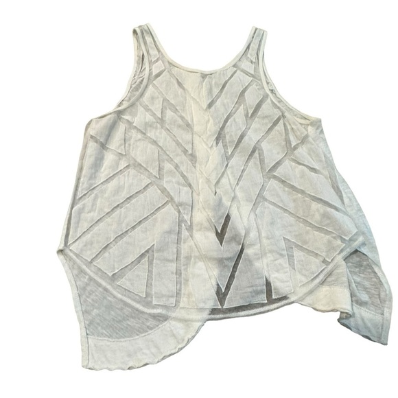 Free people asymmetric tank top sheer pattern Top with flaw Medium - Picture 4 of 7
